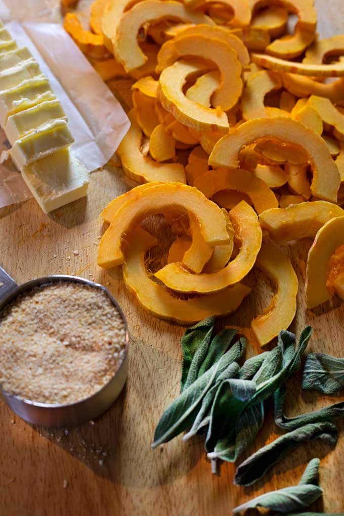 delicata butter sage and bread crumbs