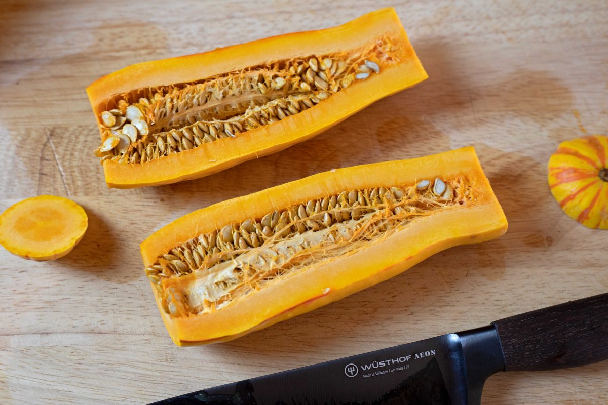 cut delicata squash