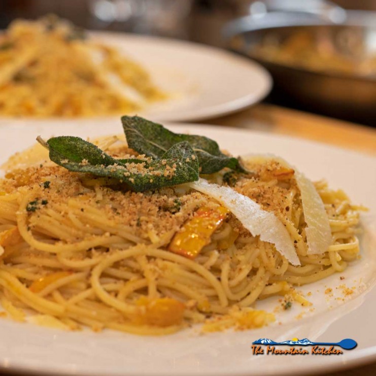 delicata squash and butter with pasta and sage butter