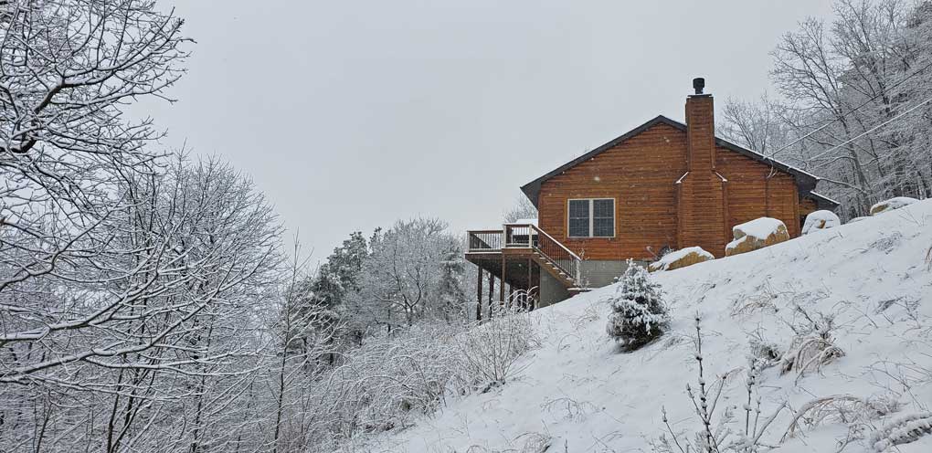 our home in the snow