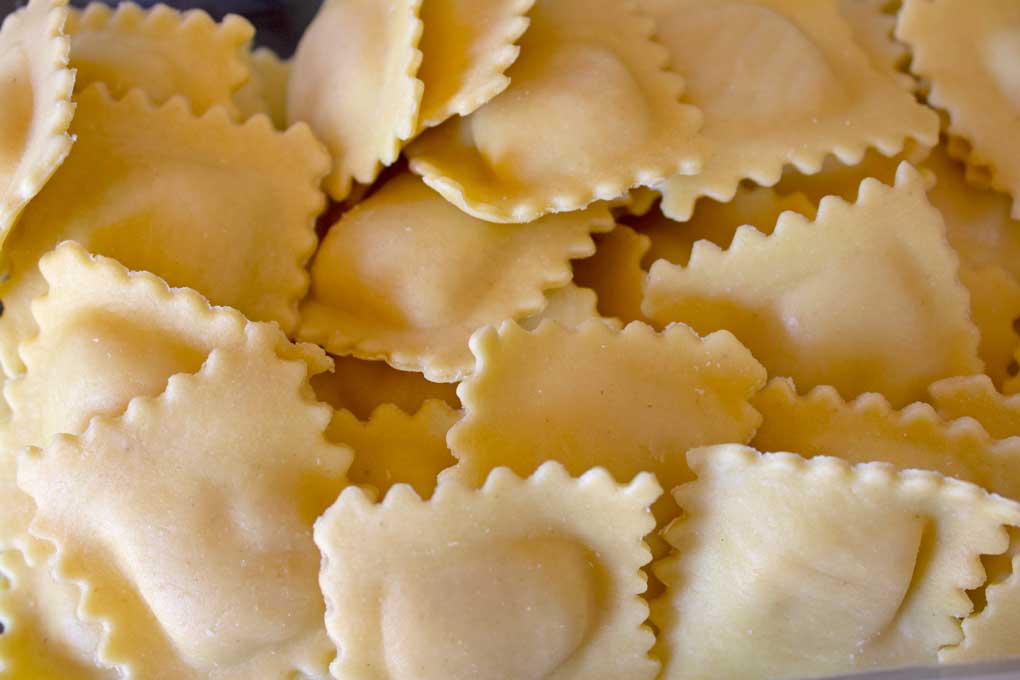 fresh uncooked ravioli