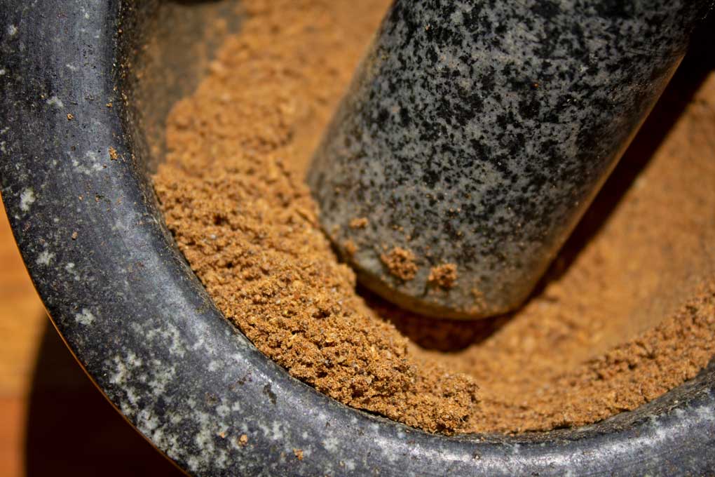 spices in mortar and pestle