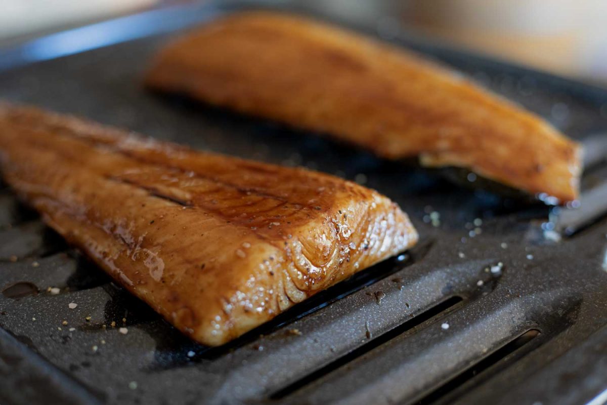 soy glazed cod on broiler pan