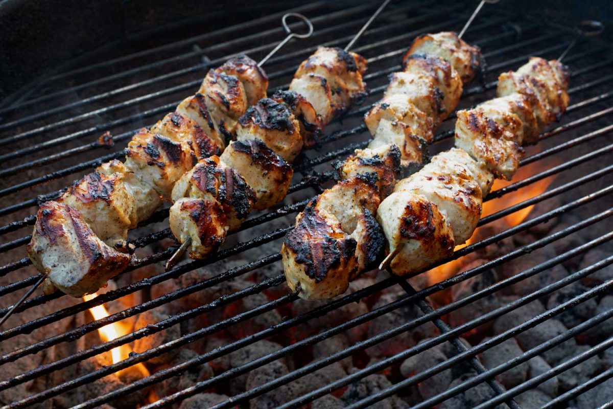 kabobs on grill