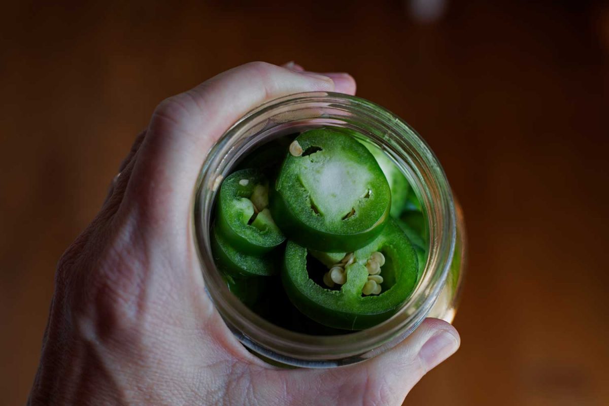 jar of candied jalapenos