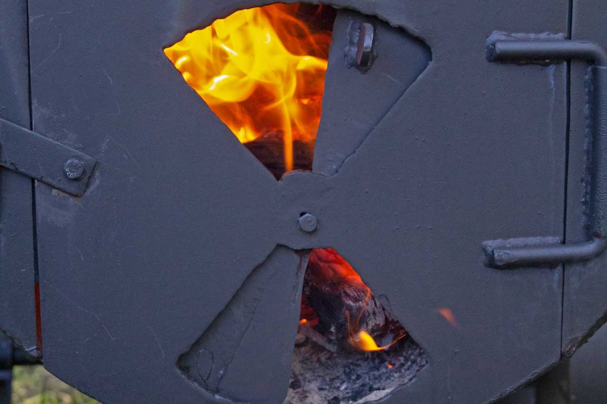 fire inside firebox