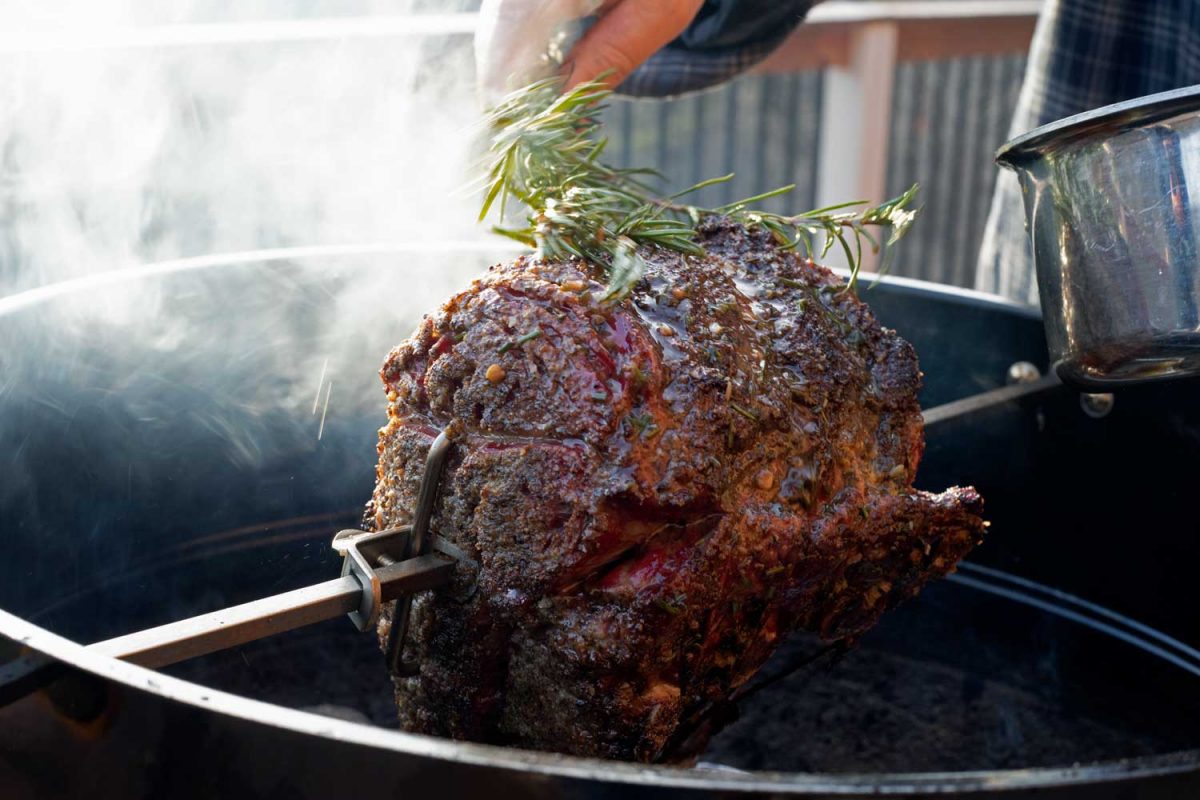 brushing meat garlic herb basting butter
