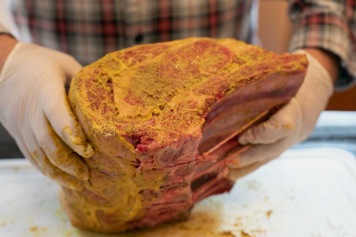 mustard binder coated roast