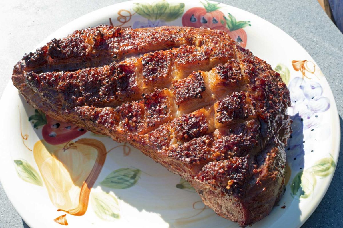 tri tip on plate