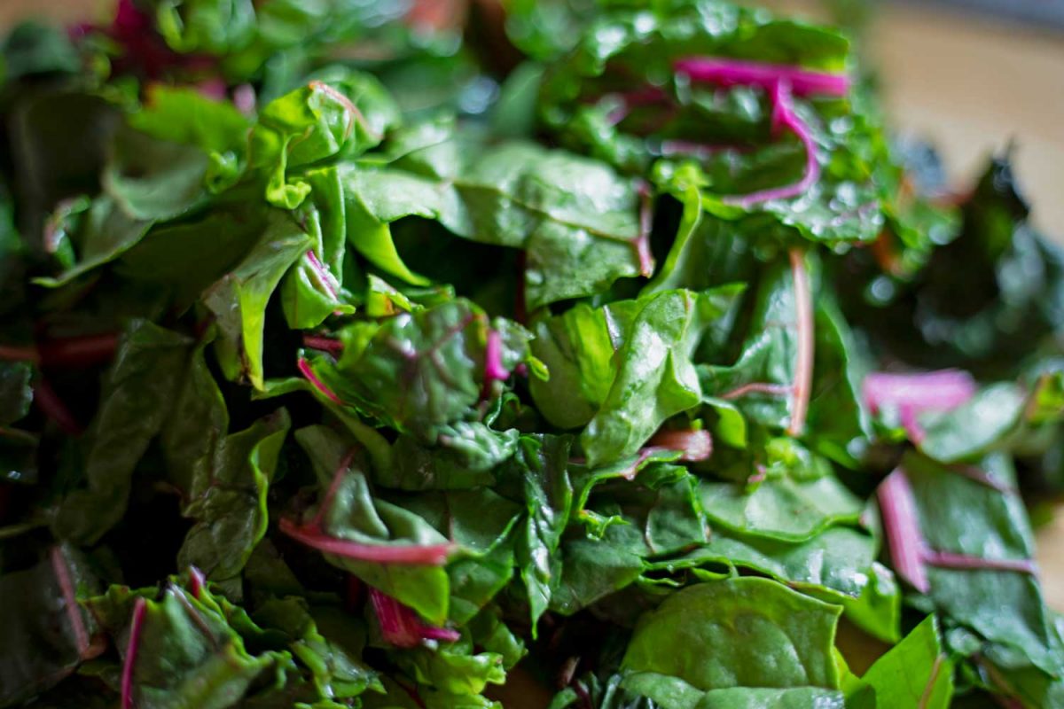 chopped green leaves