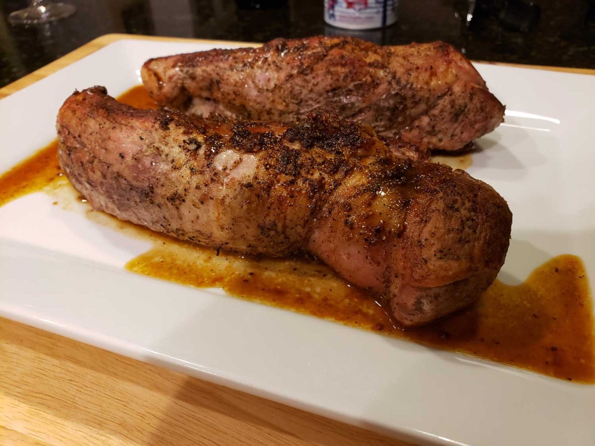 pork tenderloin resting on platter