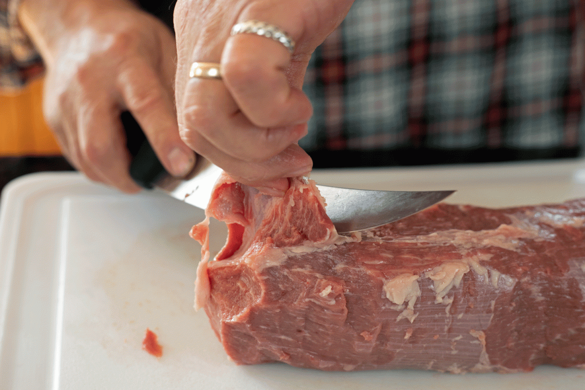 trimming eye of round roast