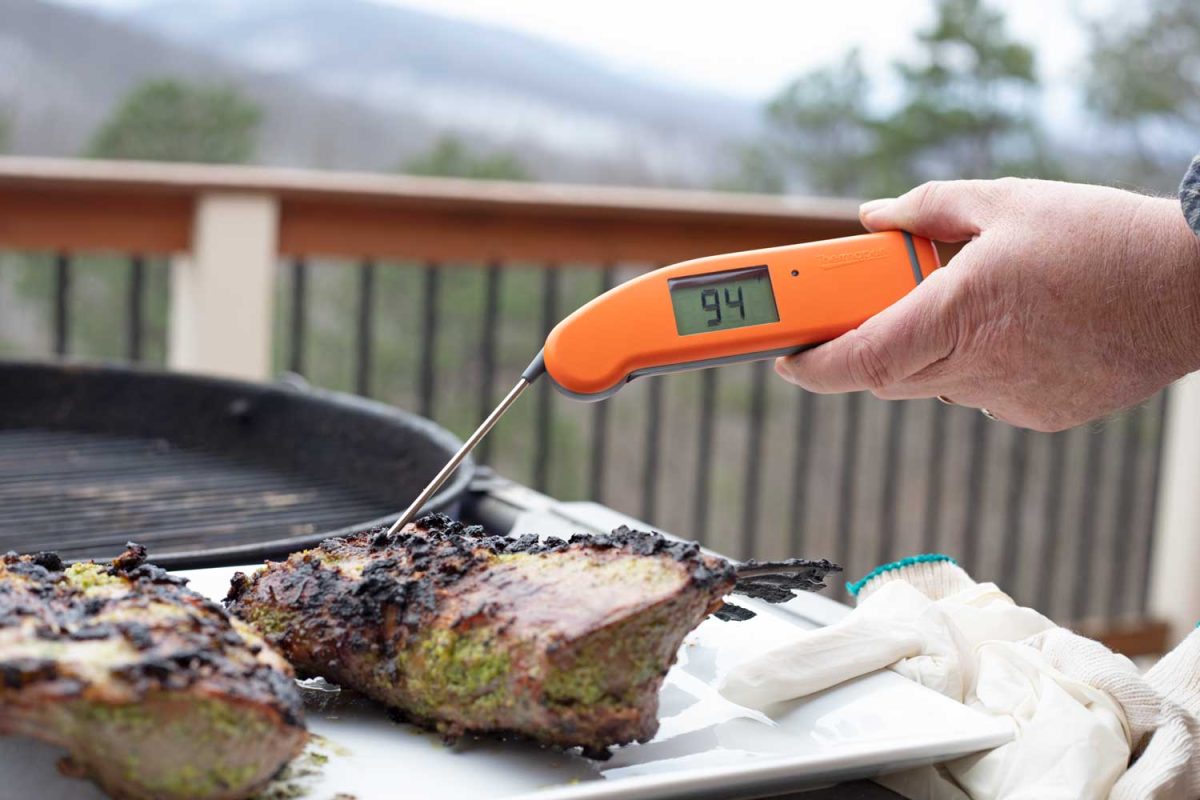 instant read thermometer checking temp