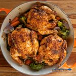 roasted Cornish game hens with vegetables