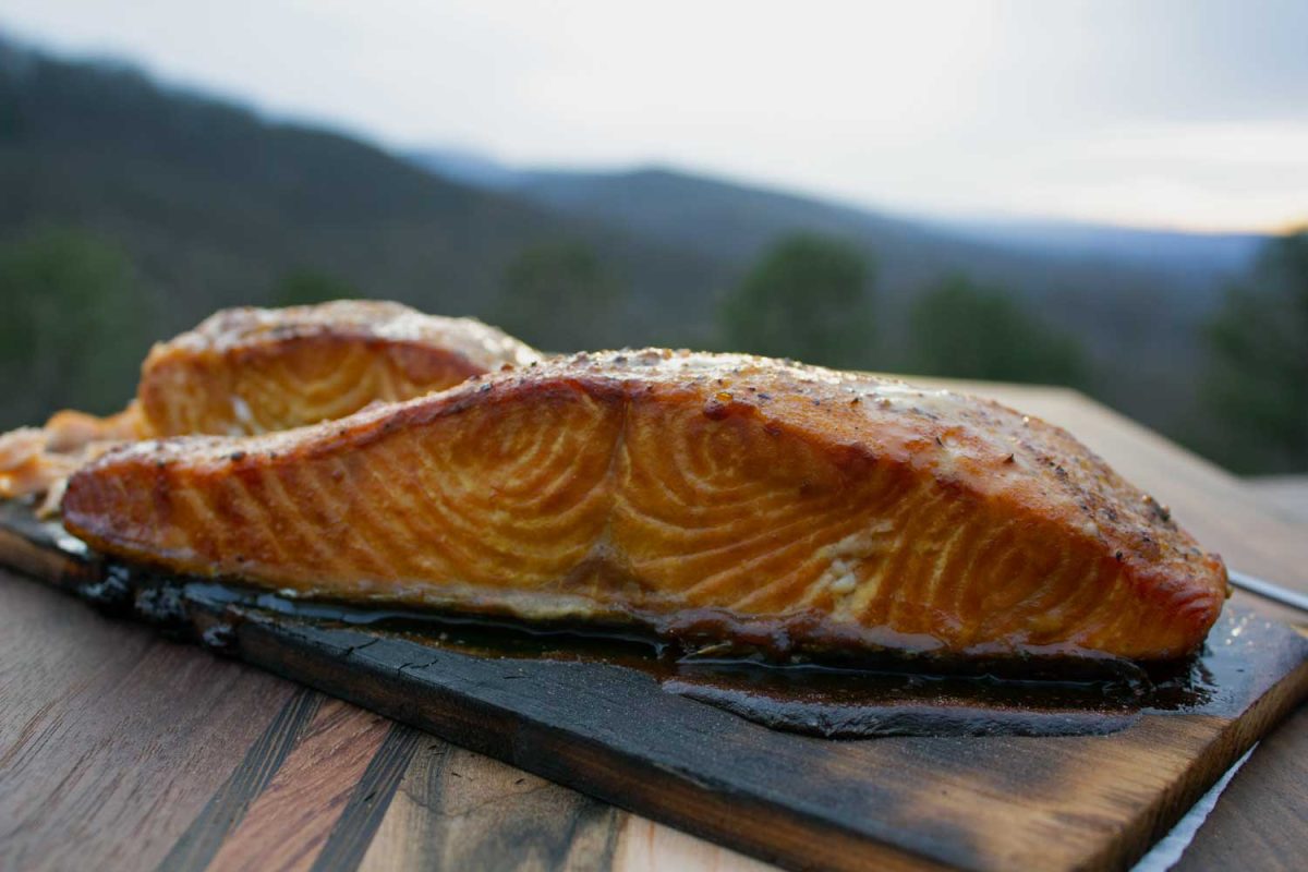 grilled cedar plank salmon
