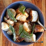 bowl of roasted turnips