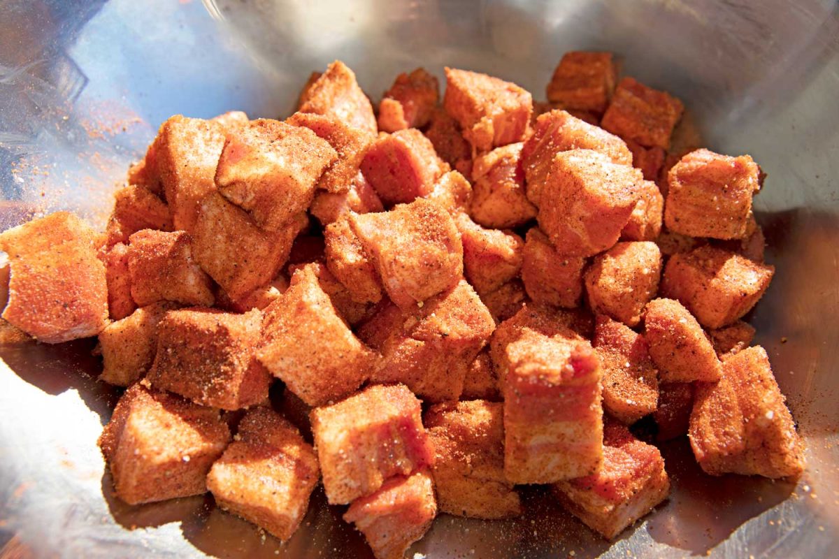 pork belly with pork dry rub