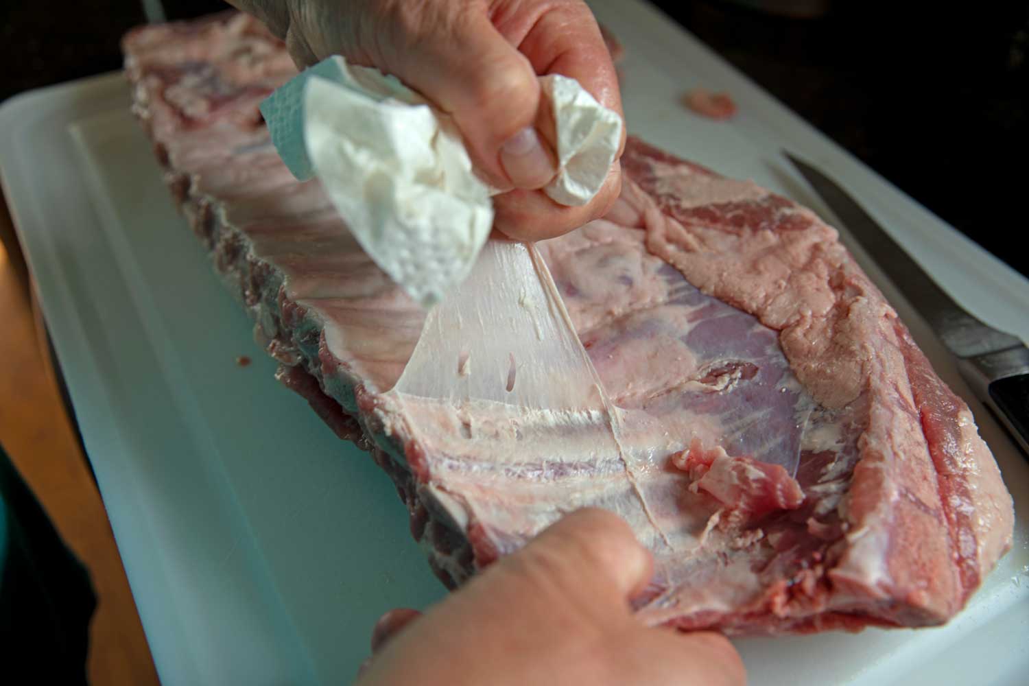 removing membrane from back of ribs