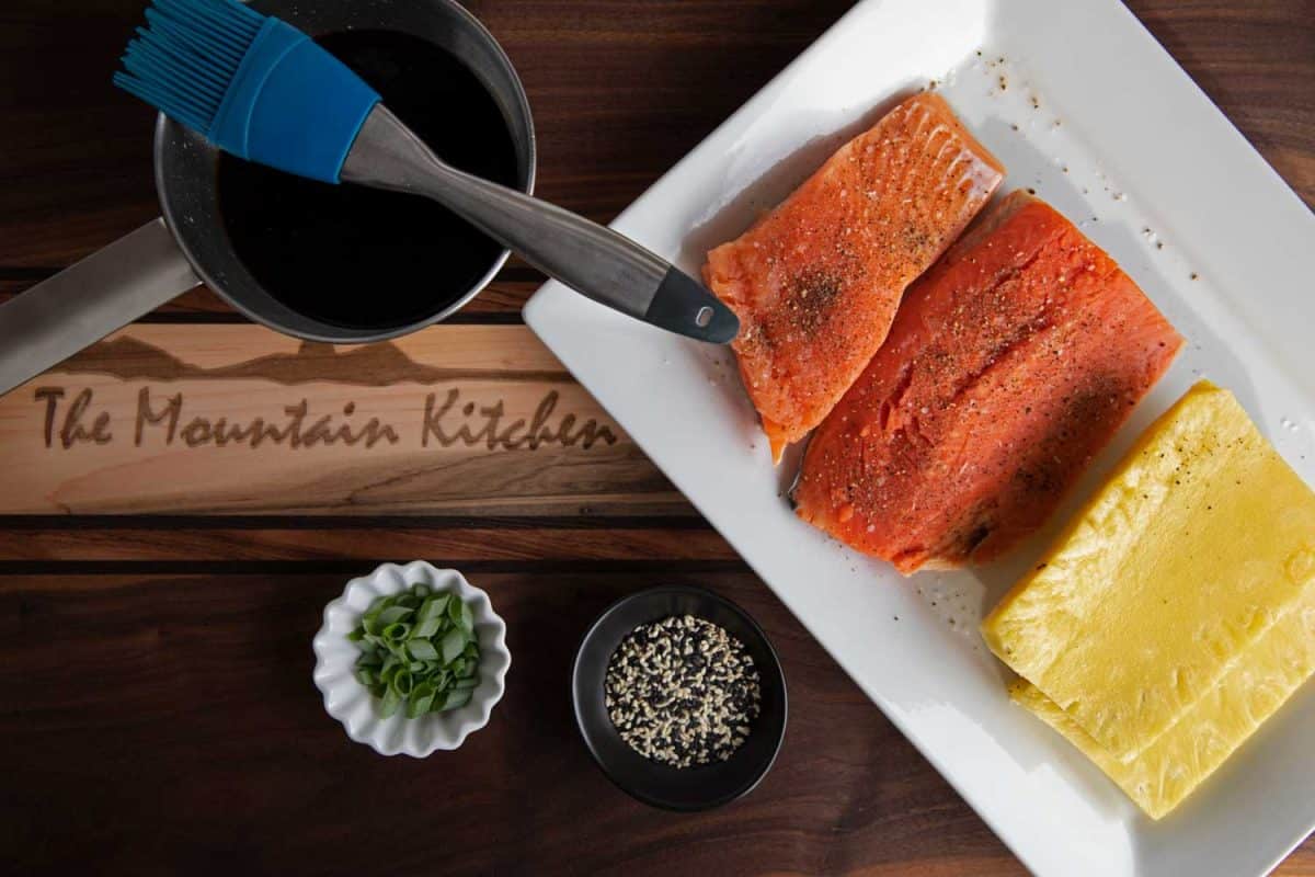 ingredients for pineapple grilled salmon