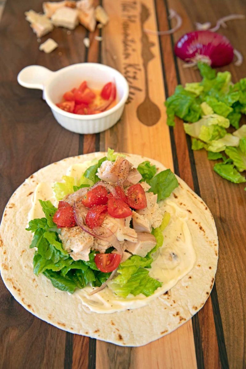 turkey wrap ready to roll and eat