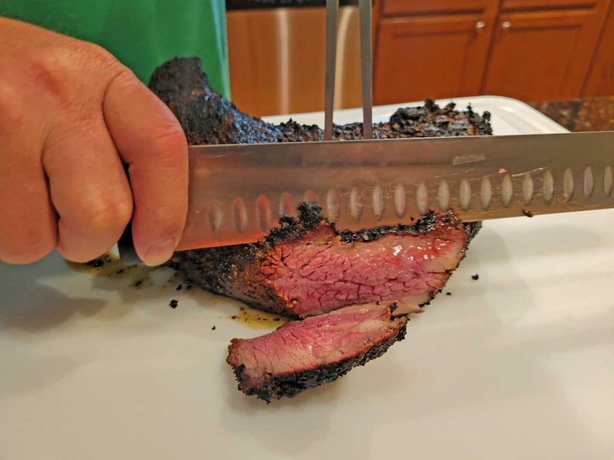 slicing steak for tacos