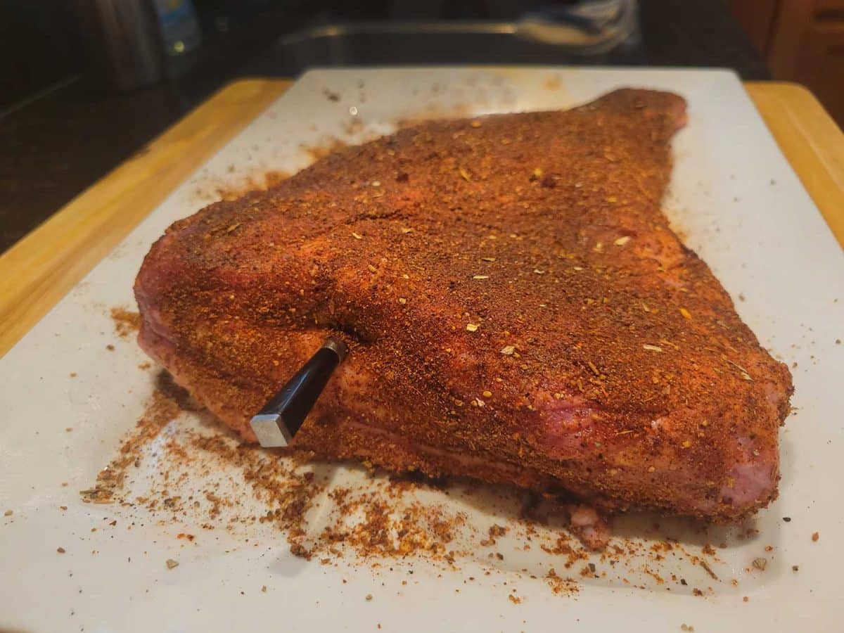 tri tip rubbed with taco seasoning