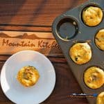 mini crustless quiche in muffin pan and on plate ready to eat