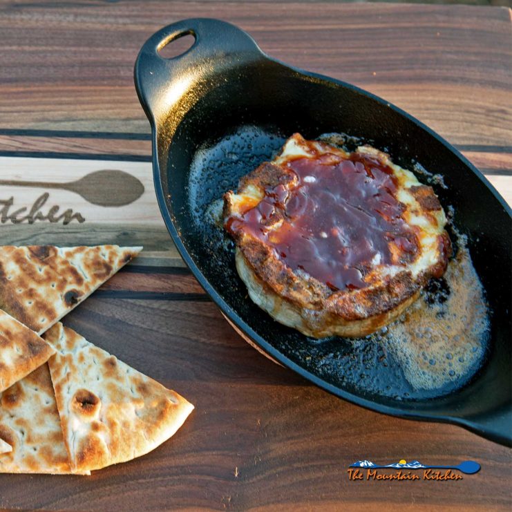 BBQ Grilled Brie hot and ready to eat