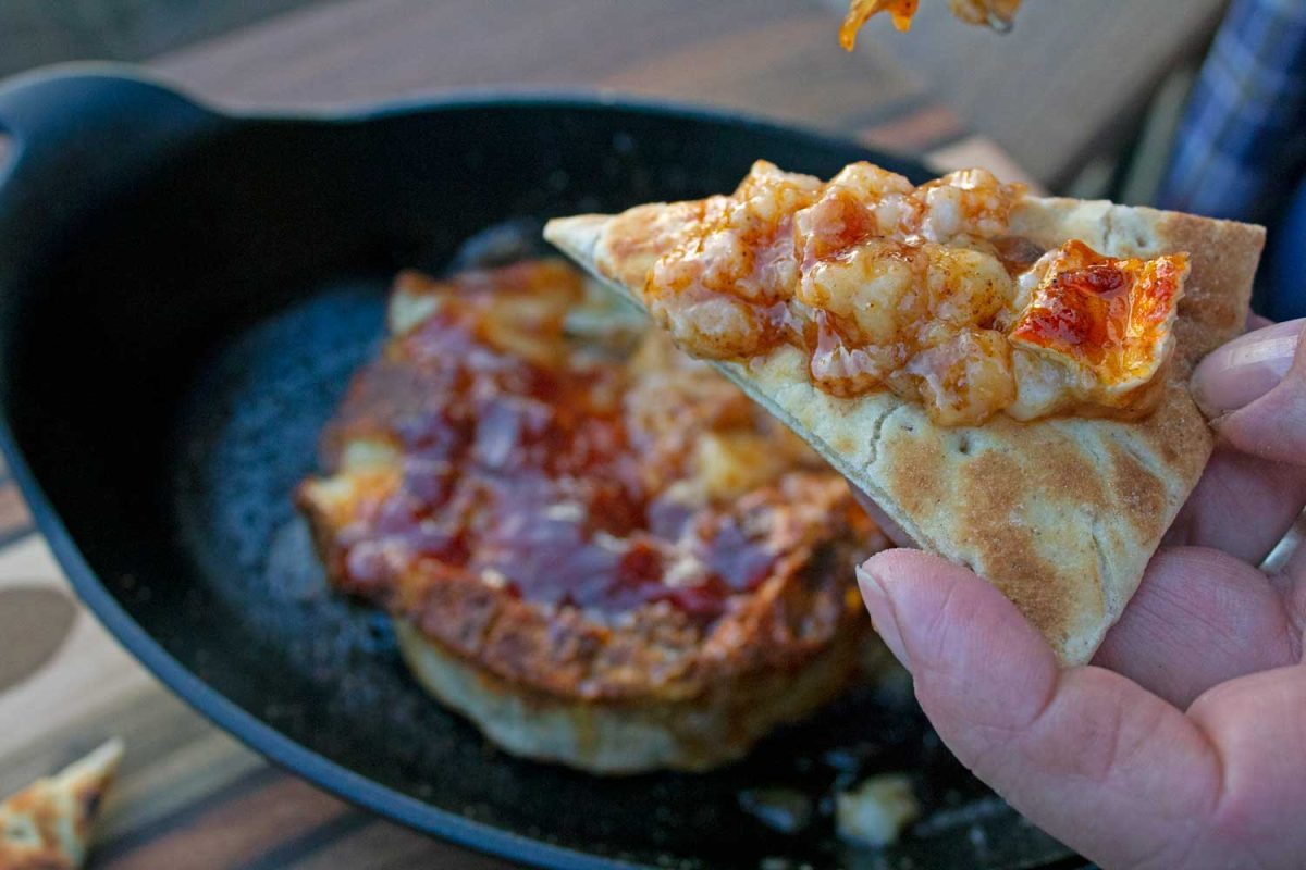 bbq grilled brie spread on flatbread