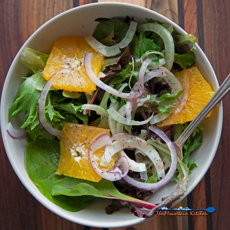 fennel orange salad in a bowl ready to eat