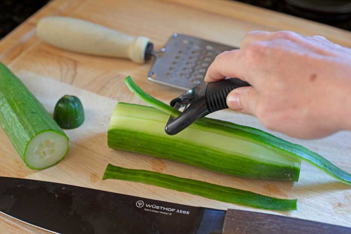 peeling cucumber