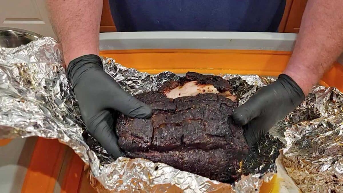 lifting pork butt out of foil