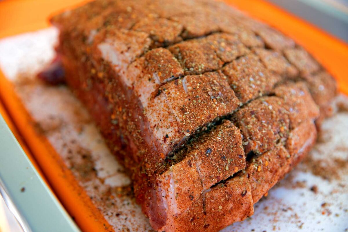 pork butt with dry rub