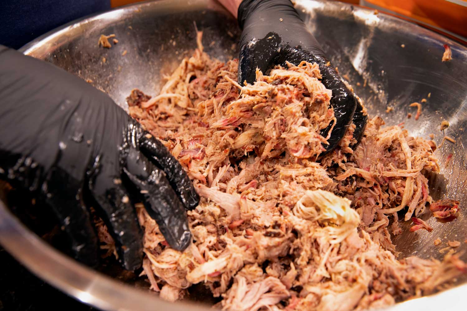 smoked pulled pork in bowl