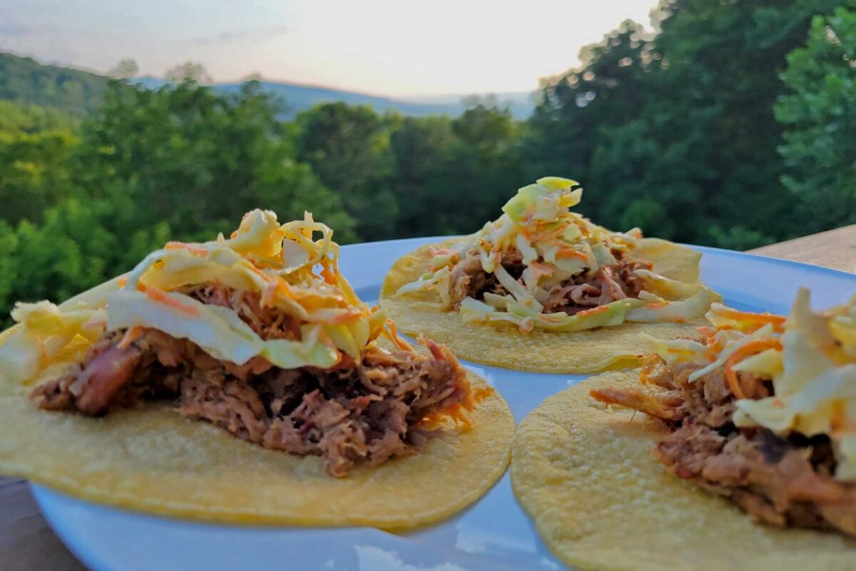 smoked pulled pork tacos