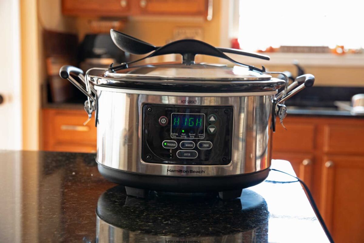 crockpot sitting on counter