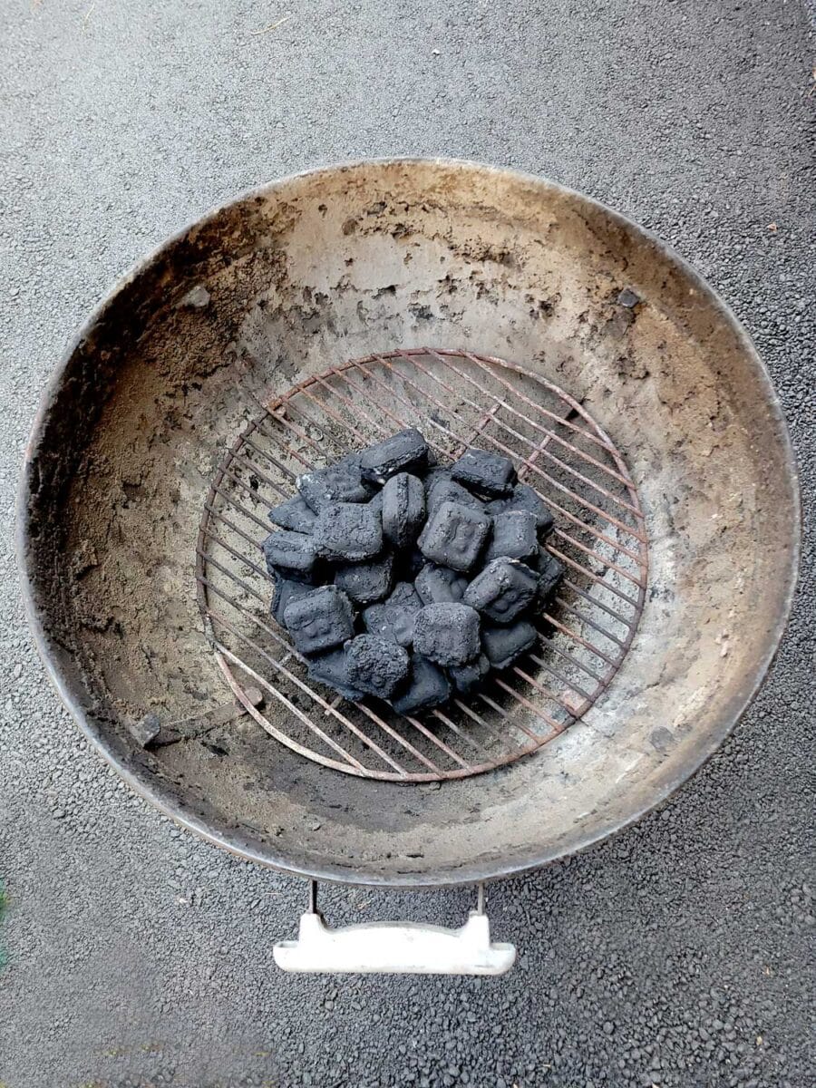 charcoal setup in bullseye configuration