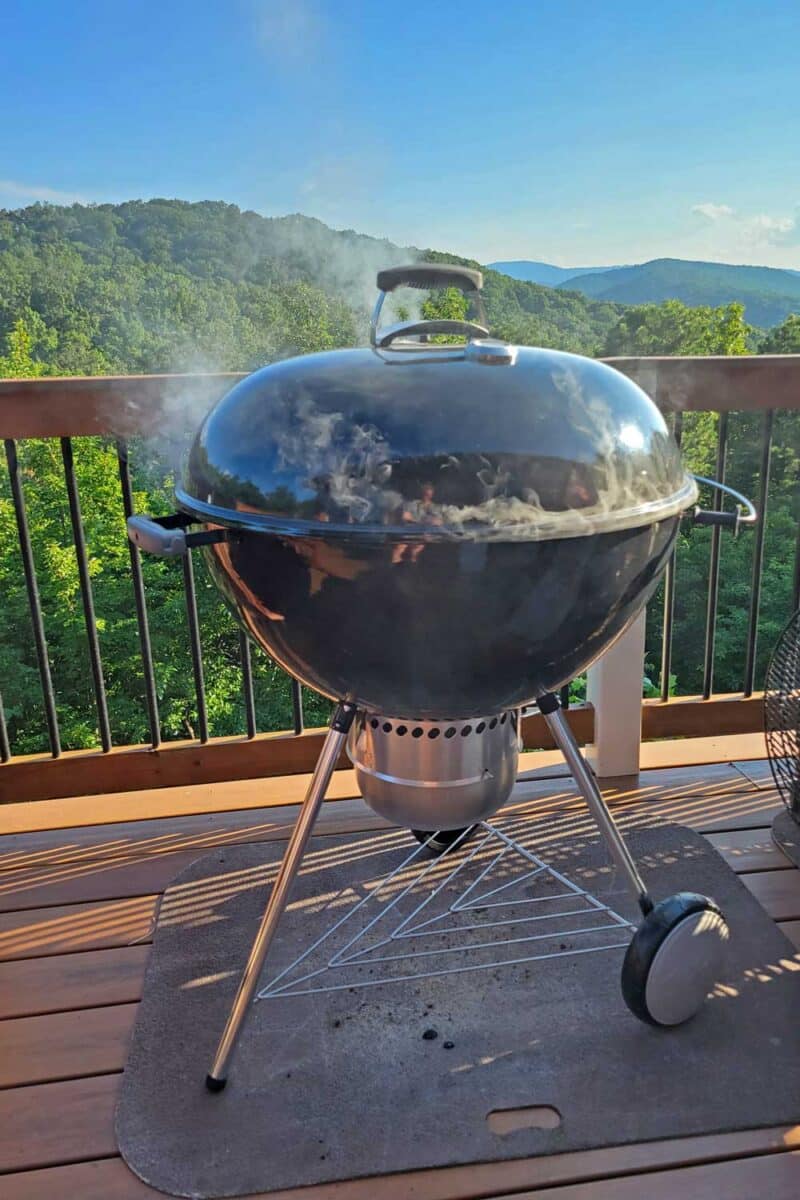 smoking charcoal grill