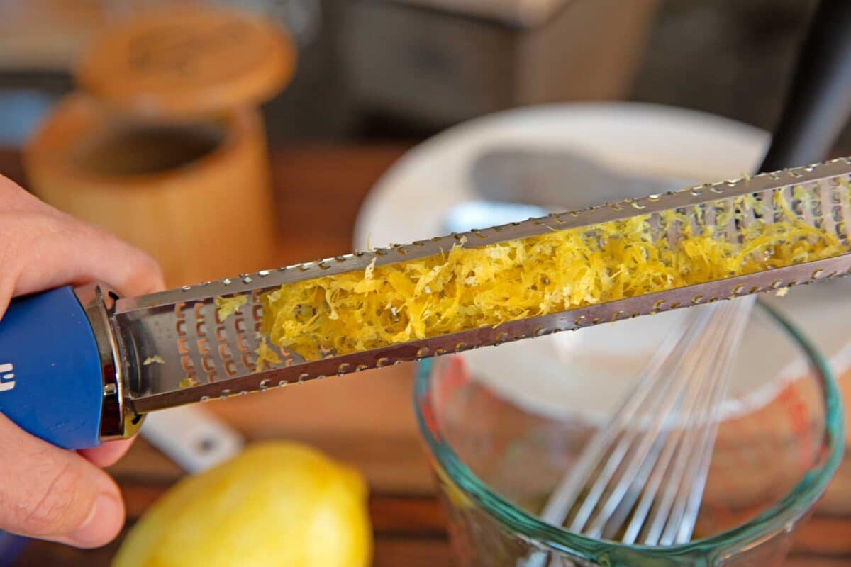 lemon zest on microplane