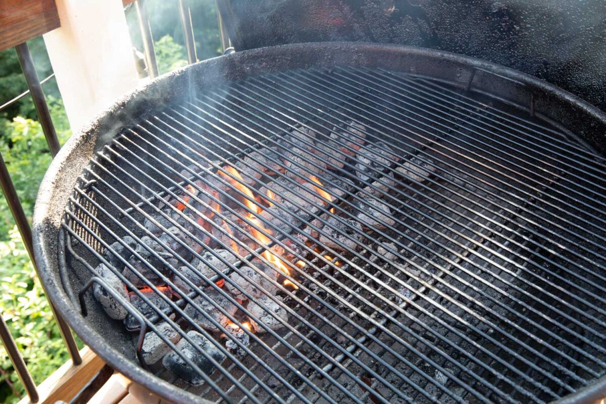two-zone grill setup