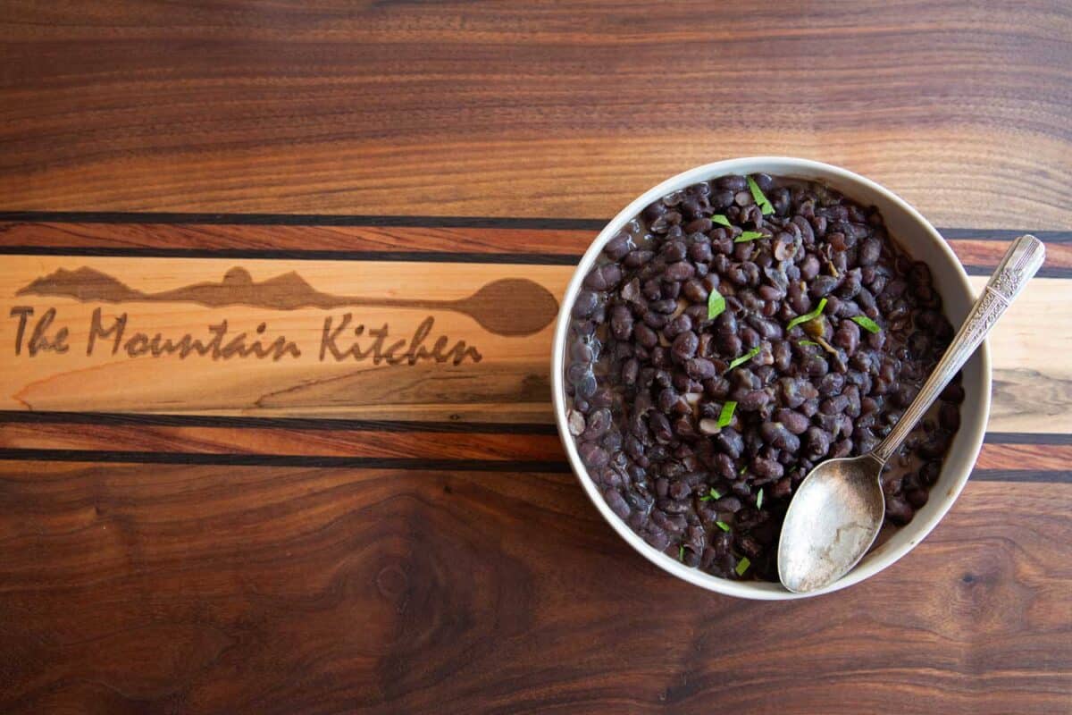 bowl of cuban black beans in bowl