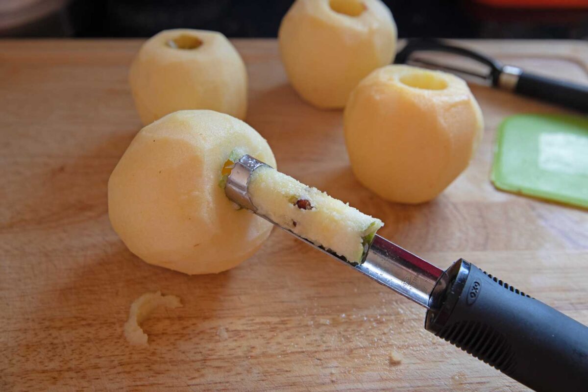 apples peeled and cored