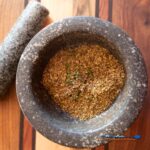 homemade italian seasoning in mortar and pestle
