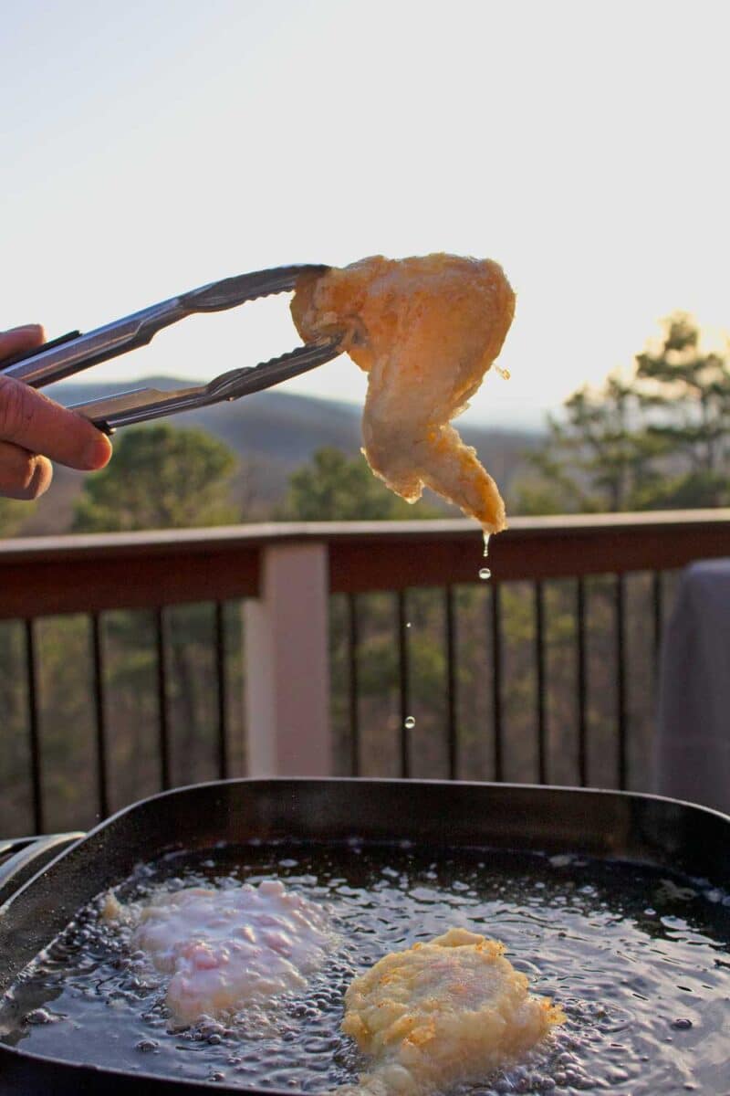 Crispy fried chicken recipe drizzled with honey